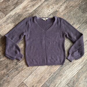 Elegant V-Neck Sweater in Deep Purple